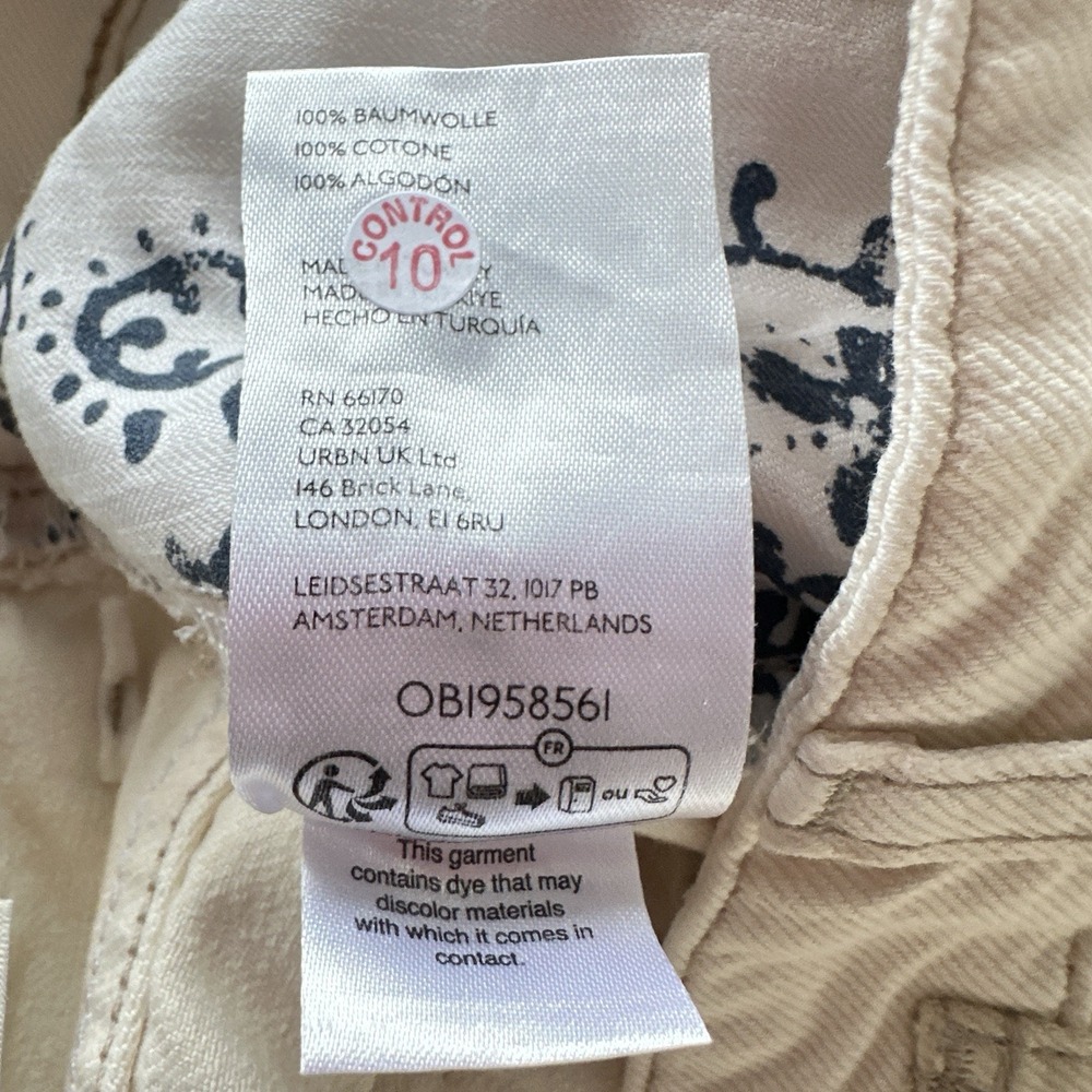 Free People We The Free Waterfalls Baggy Wide Leg Pants 30 Cream Utility Y2K - Picture 14 of 16